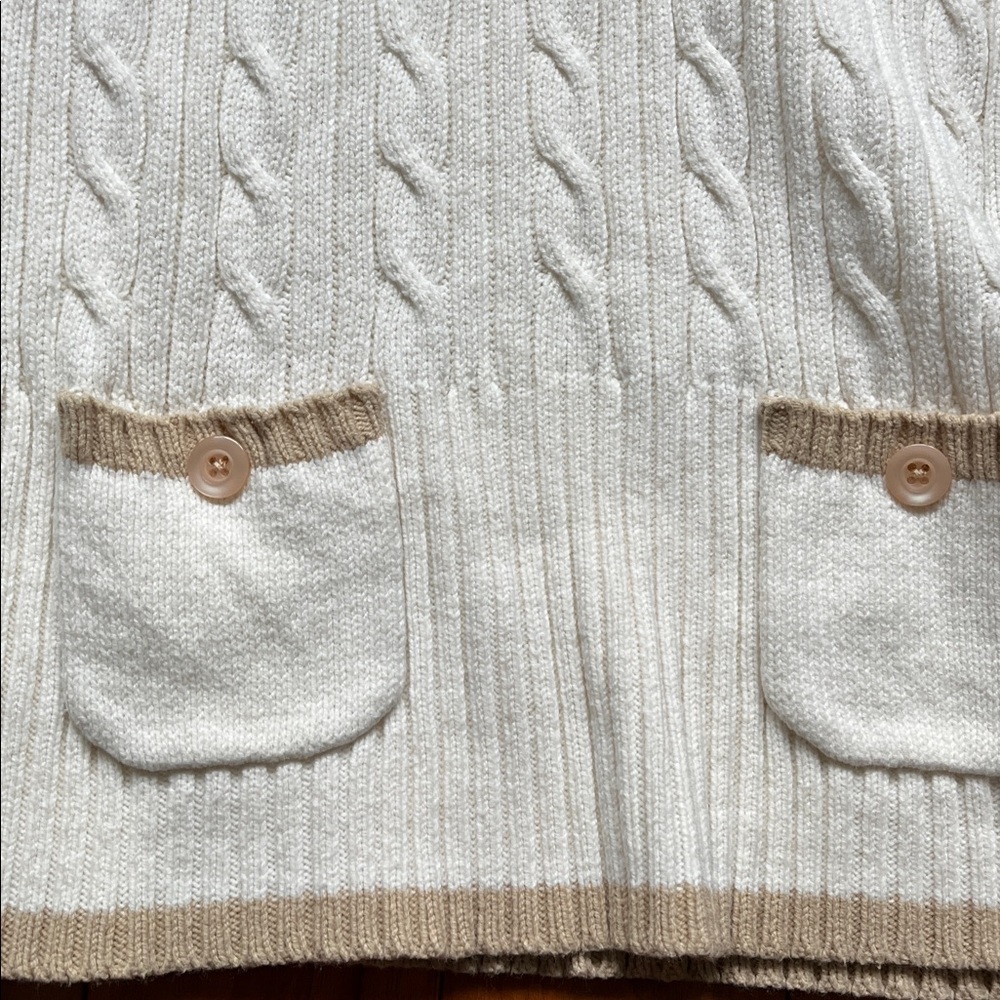 Vintage! Ann Taylor Women's Cream Cable Knit Turtleneck Sweater - Picture 4 of 7